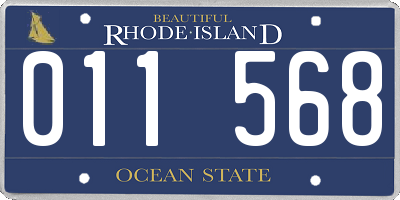 RI license plate 011568