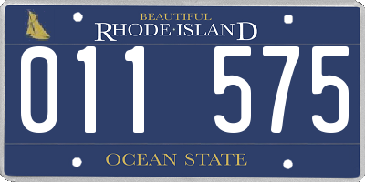 RI license plate 011575