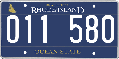 RI license plate 011580