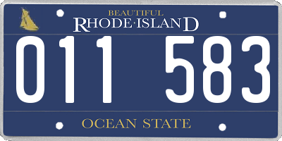 RI license plate 011583