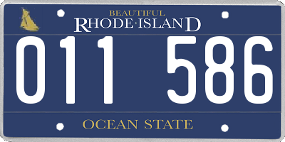 RI license plate 011586