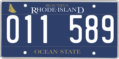 RI license plate 011589