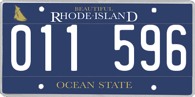 RI license plate 011596