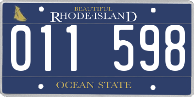 RI license plate 011598