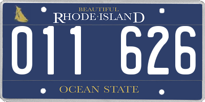 RI license plate 011626