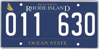 RI license plate 011630