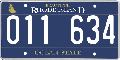 RI license plate 011634