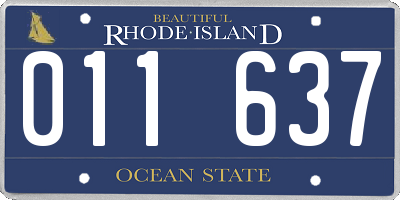 RI license plate 011637