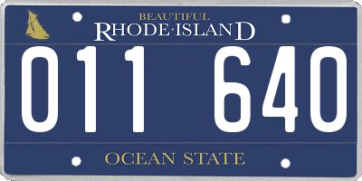 RI license plate 011640