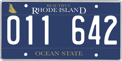 RI license plate 011642