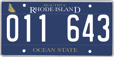 RI license plate 011643