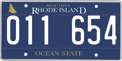 RI license plate 011654