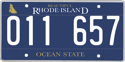 RI license plate 011657