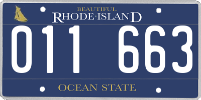 RI license plate 011663