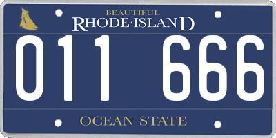 RI license plate 011666