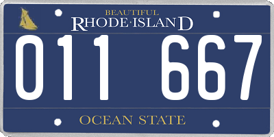 RI license plate 011667