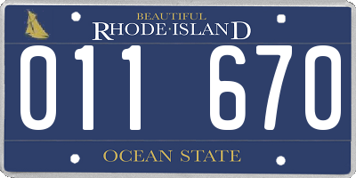 RI license plate 011670