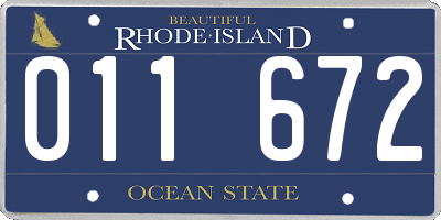 RI license plate 011672