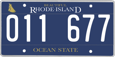 RI license plate 011677