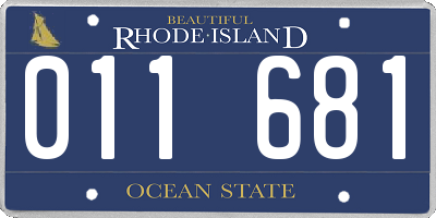 RI license plate 011681