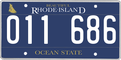 RI license plate 011686