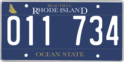 RI license plate 011734