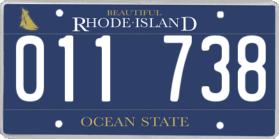 RI license plate 011738