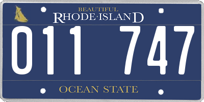 RI license plate 011747