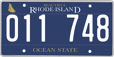 RI license plate 011748