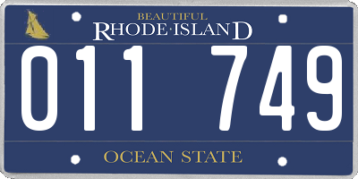 RI license plate 011749