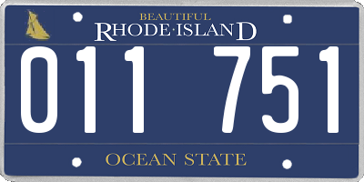 RI license plate 011751