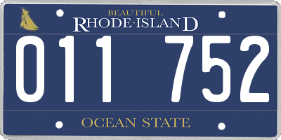 RI license plate 011752