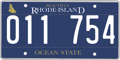 RI license plate 011754