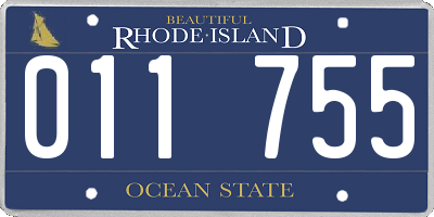 RI license plate 011755