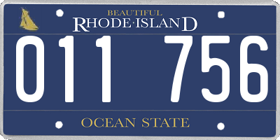RI license plate 011756