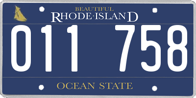 RI license plate 011758