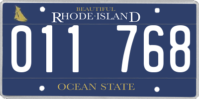 RI license plate 011768