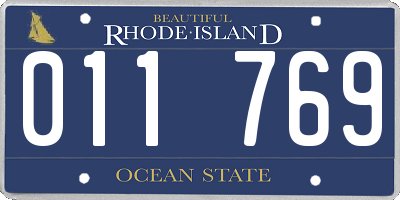 RI license plate 011769