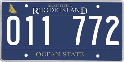 RI license plate 011772