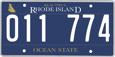 RI license plate 011774