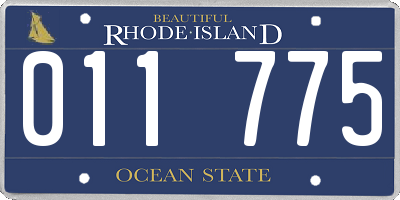 RI license plate 011775