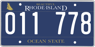 RI license plate 011778
