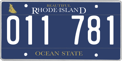 RI license plate 011781