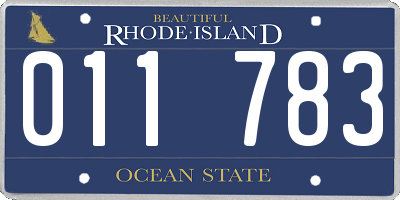 RI license plate 011783