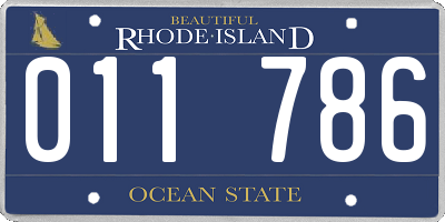 RI license plate 011786