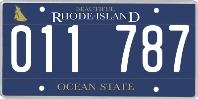 RI license plate 011787