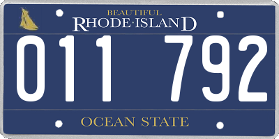 RI license plate 011792