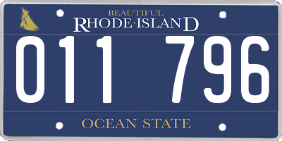 RI license plate 011796