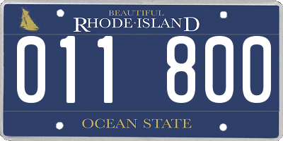 RI license plate 011800