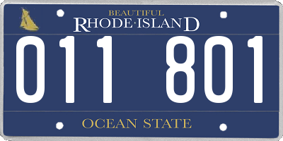 RI license plate 011801